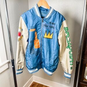 Jean-Michel Basquiat x Members Only Bomber Jacket Graffiti Art Size S